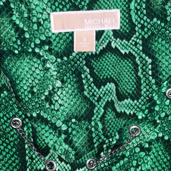 MICHAEL KORS GREEN PYTHON PRINT TUNIC SMALL - Picture 3 of 3